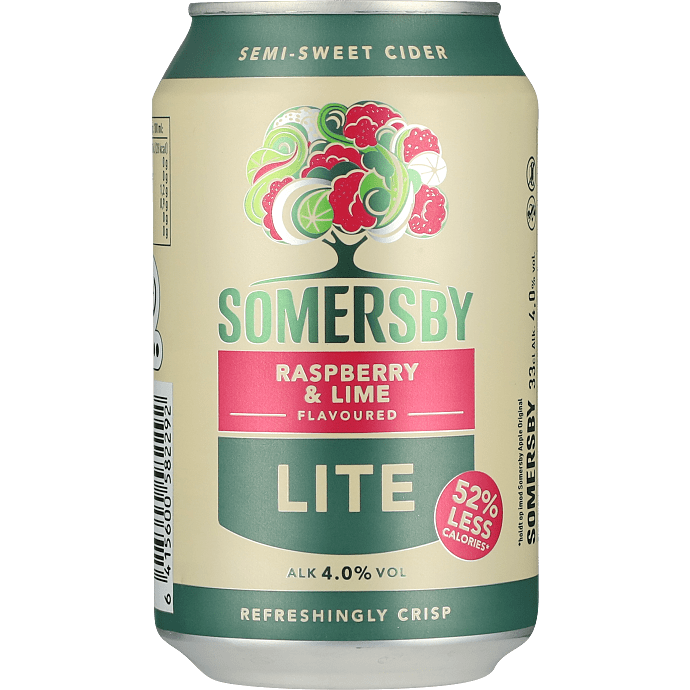 Cider m. hindbær- og limesmag