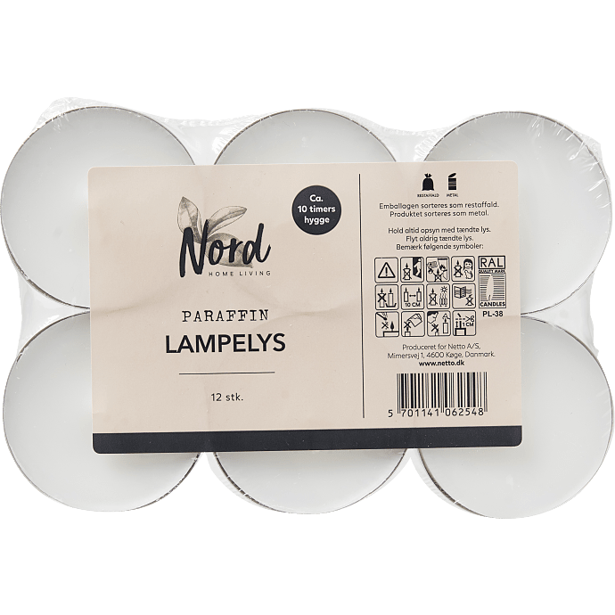Nord lampelys 12-pak - hvid