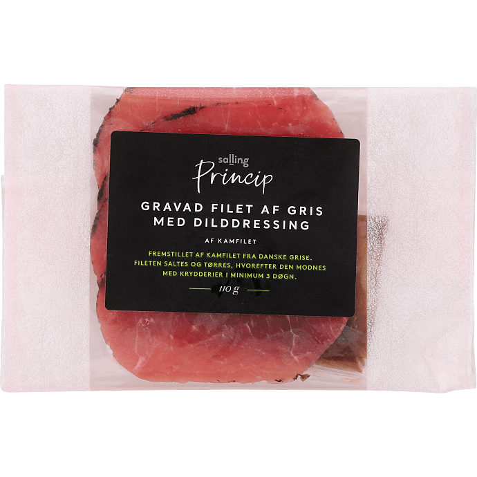 Gravad filet i skiver m. dildkant og dilddressing