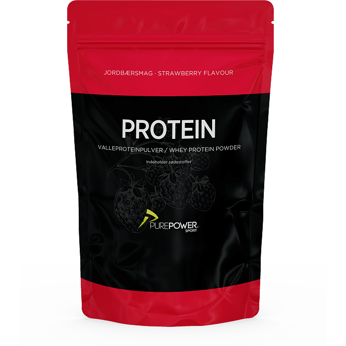 Proteinpulver m. valleprotein og jordbærsmag