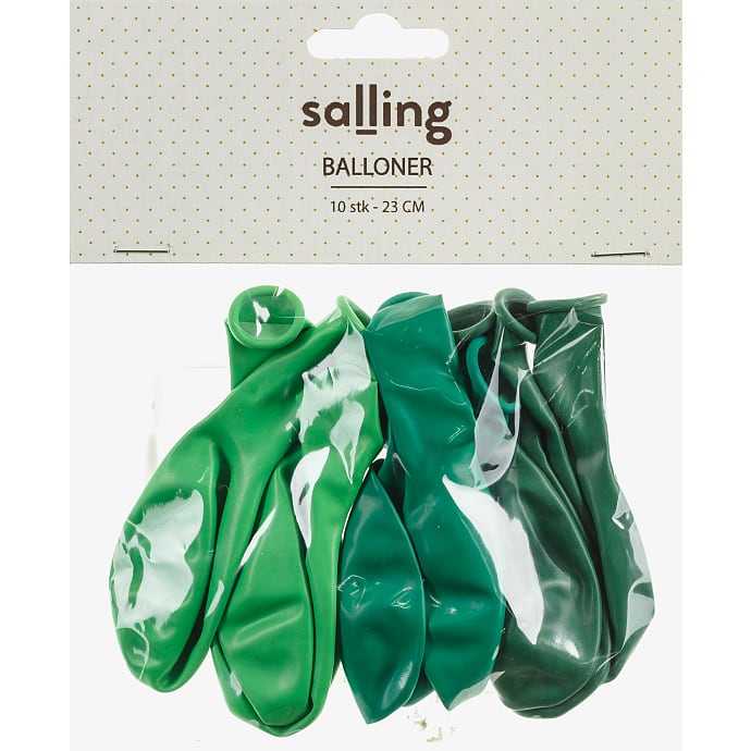 Salling latexballoner Ø:23 cm 10-pak - Grøn