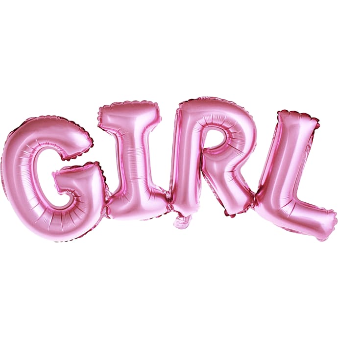 Folieballon "Girl" 67 x 29 cm - Lyserød