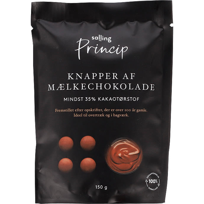 Mælkechokoladeknapper 35% kakao