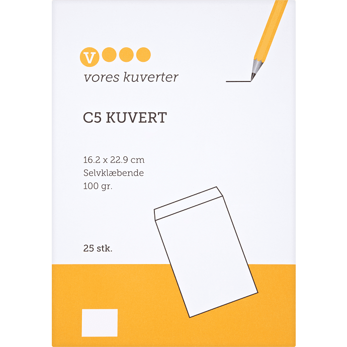Kuverter C5 - 25 stk.