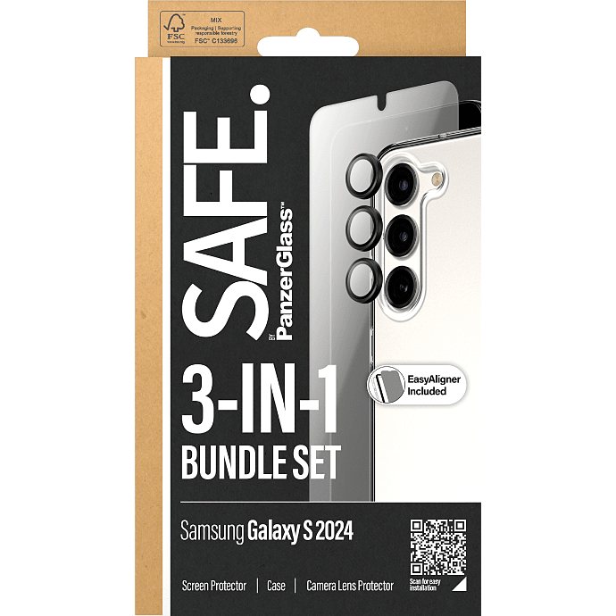 PanzerGlass SAFE 3-i-1 beskyttelsessæt Samsung Galaxy S24