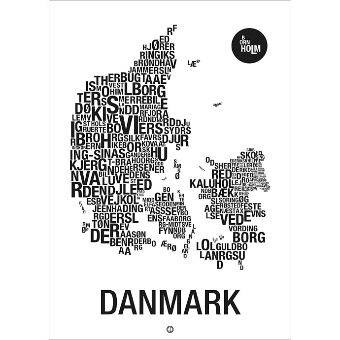 Danmark, byer - 30x40 cm