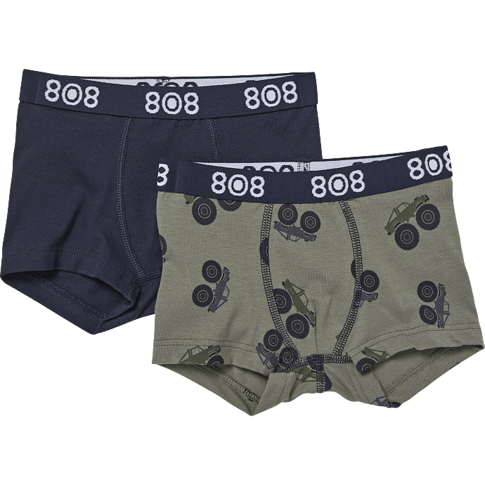 808 børne 2-pak boxershorts str. 6 år - blå/grøn