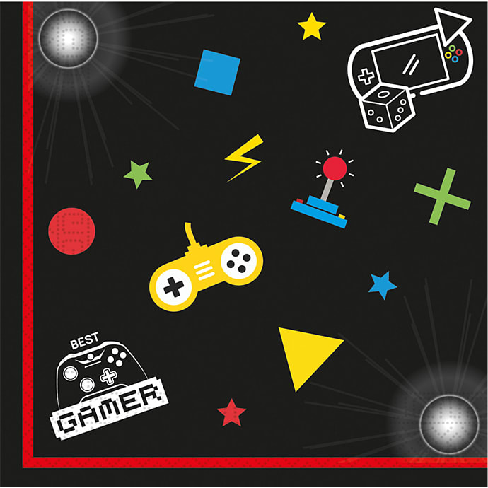 Mønstrede servietter 33x33 cm 20-pak - Gaming