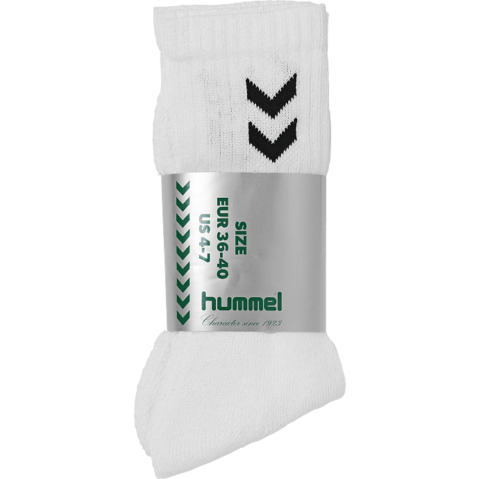 Hummel unisex 3-pak strømper str. 36/40 - hvid