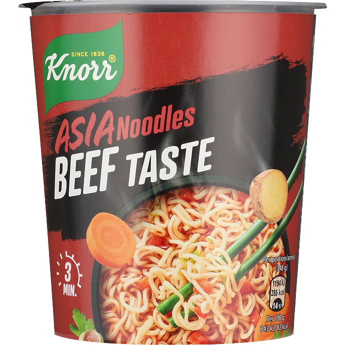 Instant kopnudler m. oksekødssmag