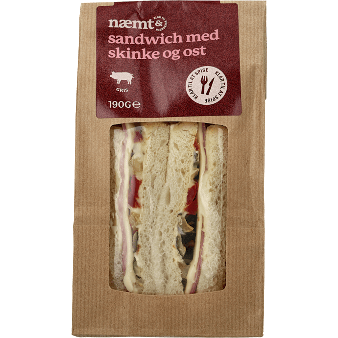 Sandwich m. skinke og ost