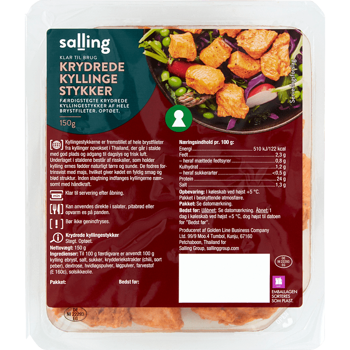 Stegte kyllingestykker
