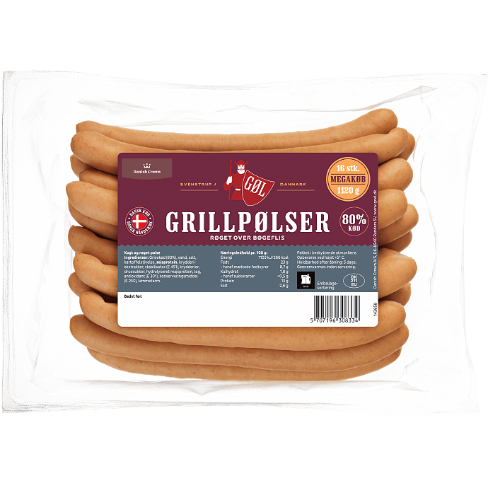 Grillpølser 80% kød