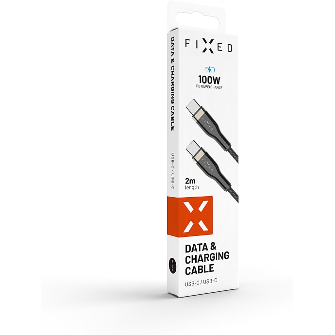 Fixed 100W USB-C kabel - 2 meter