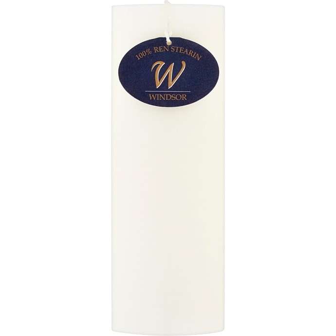 Windsor bloklys ren stearin 7x20 cm - hvid
