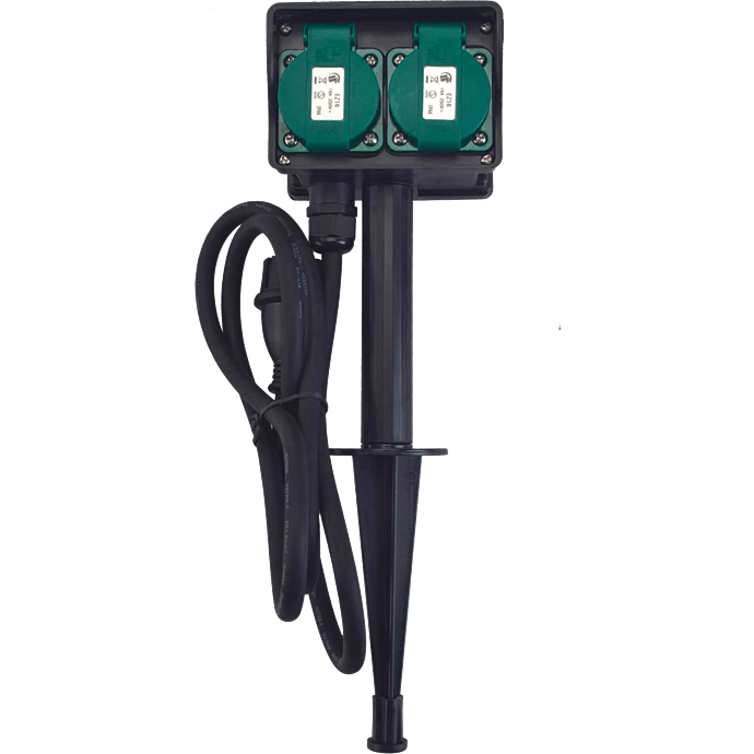 Havestikdåse m. 2 udtag og timer