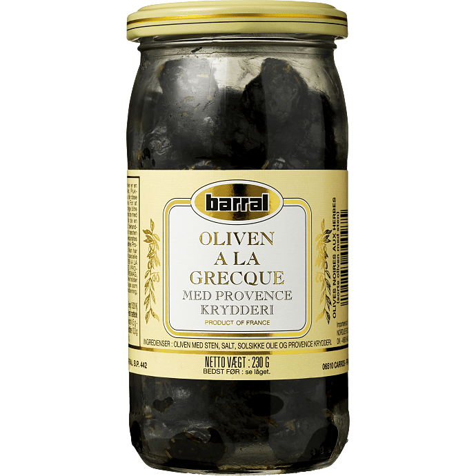 Sorte oliven m. sten og provence krydderier
