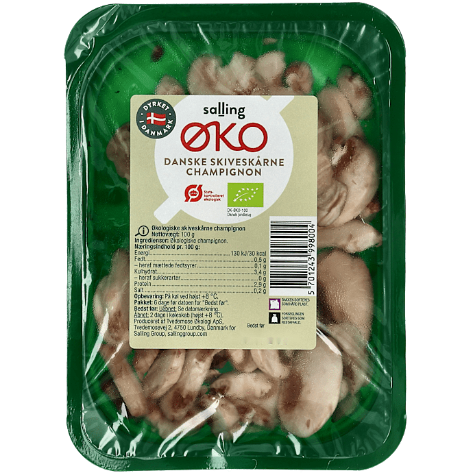 Skiveskåret champignon øko