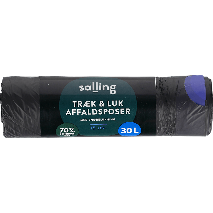 Affaldsposer m. snøreluk 30 L