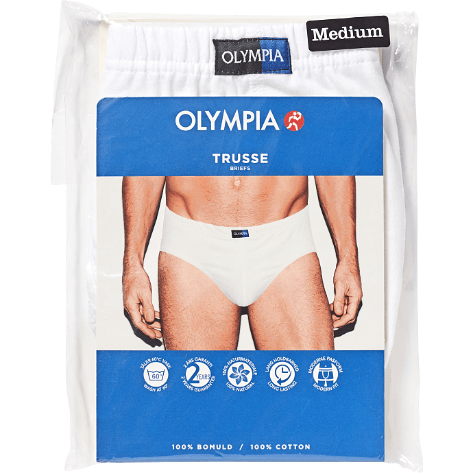 Olympia herre trusse str. L - Hvid
