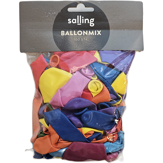 Salling latexballon mix 100-pak - multifarvet