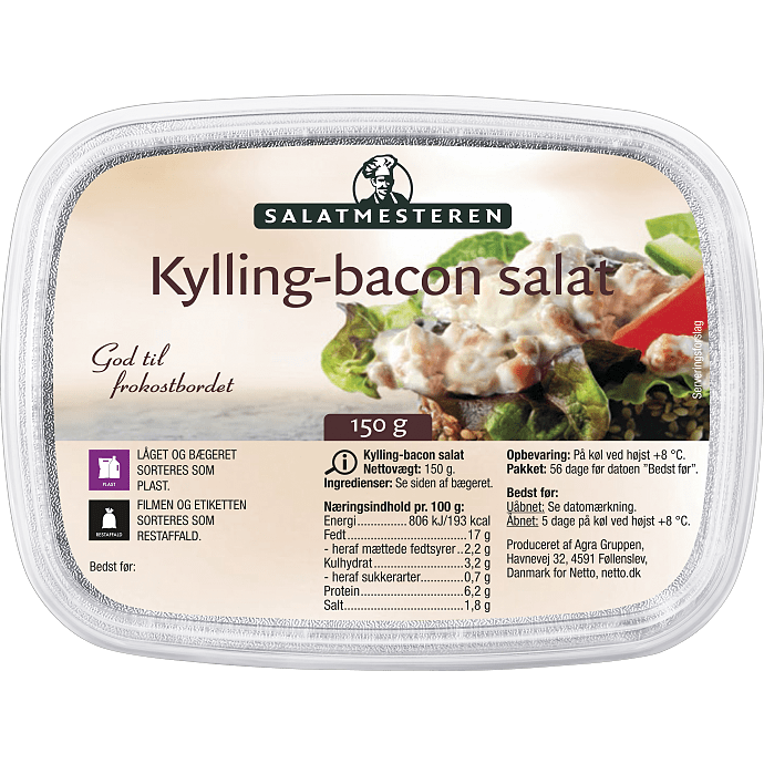 Kyllinge- og baconsalat