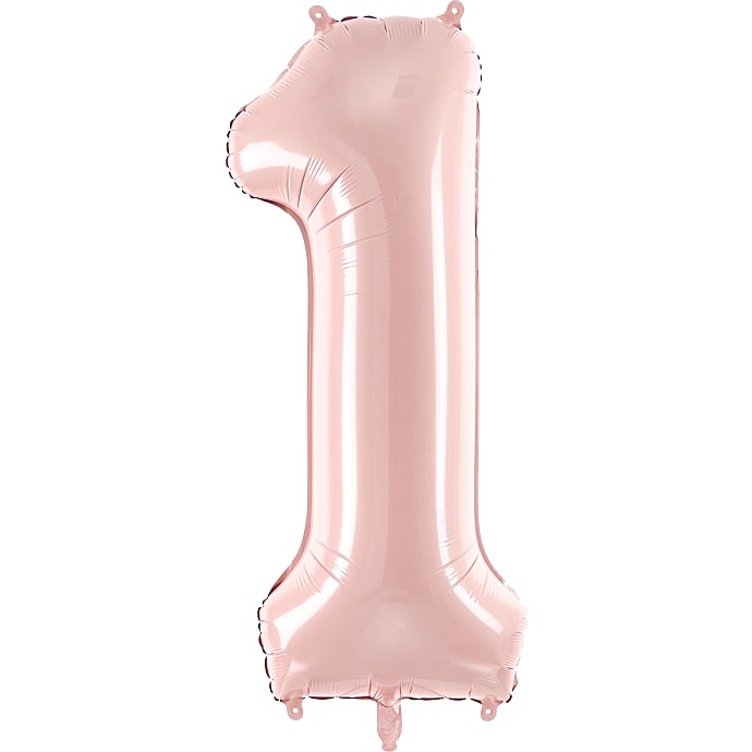 Folieballon "1" 72 cm - lyserød