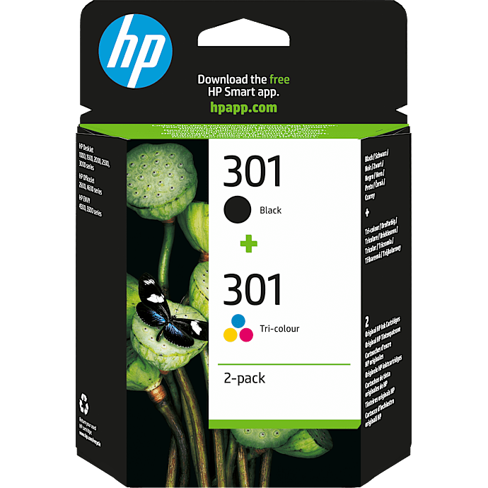HP blæk nr 301 sort/farvet combo