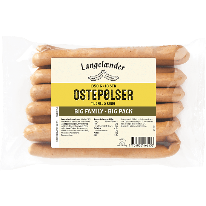 Pølser m. ost 58% kød