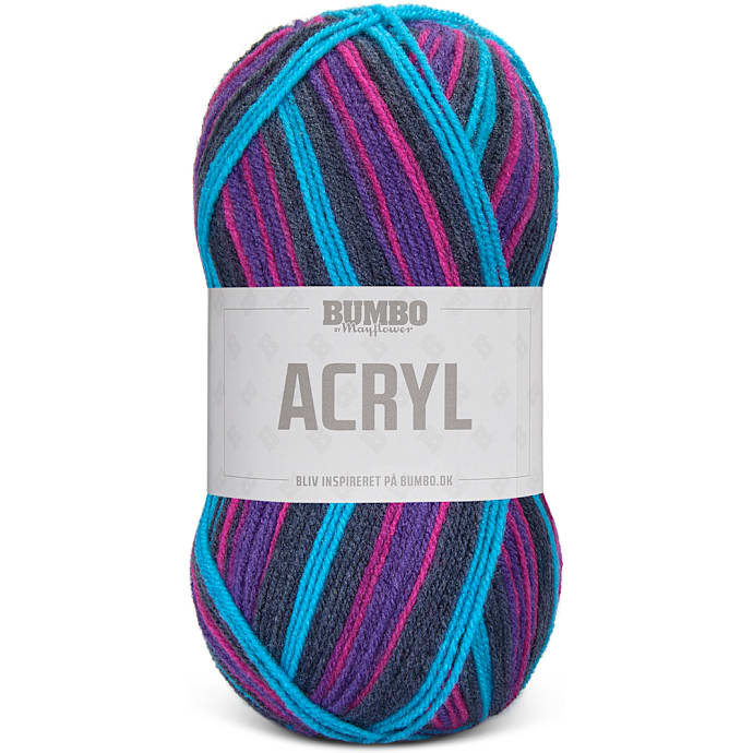BUMBO Akrylgarn print - Grå Blå Lilla 107