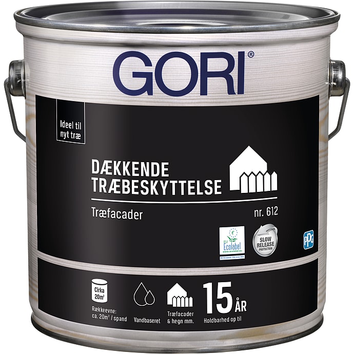 Gori 612 dækkende træbeskyttelse 2,5 liter - RAL 9010