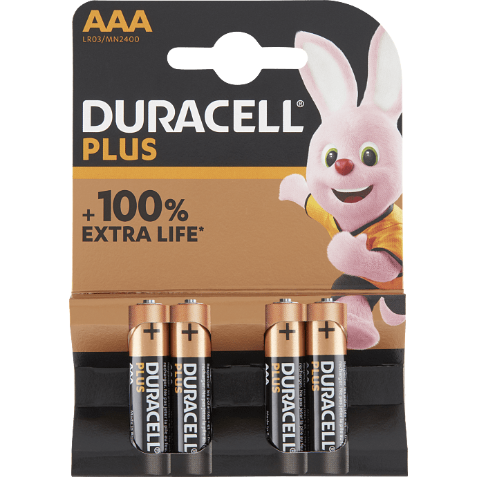 Duracell Plus AAA batterier 4-pak