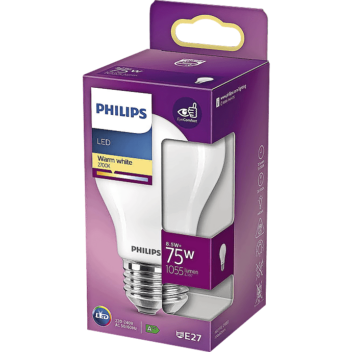 Phillips LED pære 75W - varmt hvidt lys