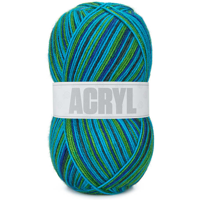 BUMBO Akrylgarn print - Grå Blå Grøn 106