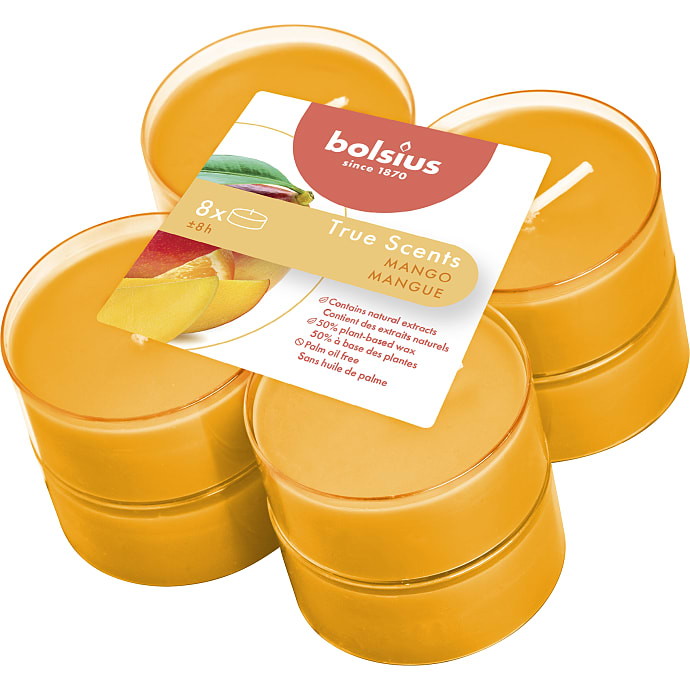 Bolsius maxi fyrfadslys med duft 8-pak - mangoduft