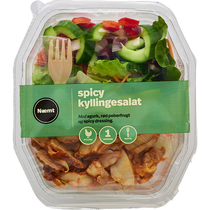 Salat m. spicy kyllingesalat