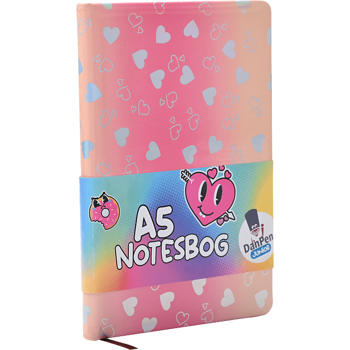 Danpen Junior notesbog A5 hjerte