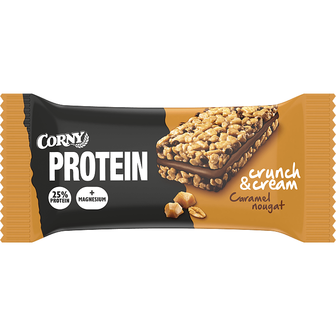 Proteinbar m. karamel- og nougat