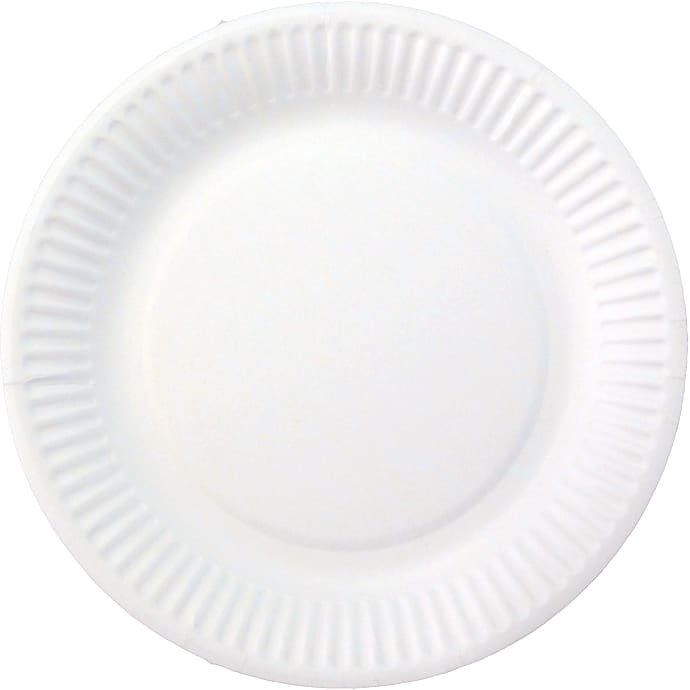 Budget paptallerkener Ø:18 cm 10-pak - hvid