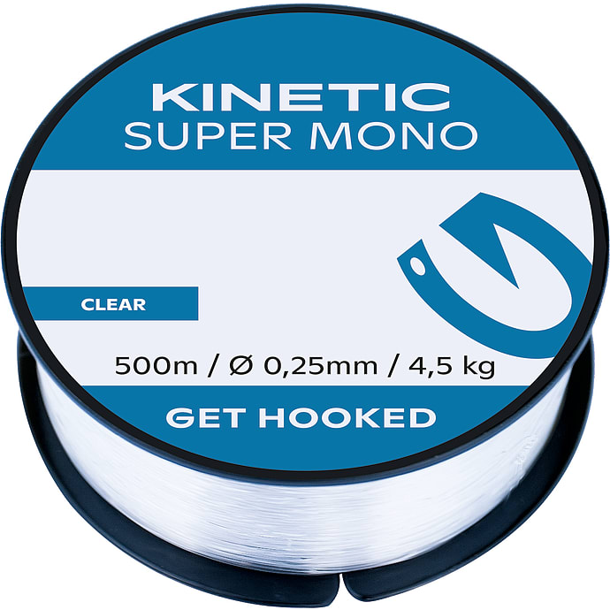 Kinetic Super Mono nylonline 225 meter 0,50 mm – klar
