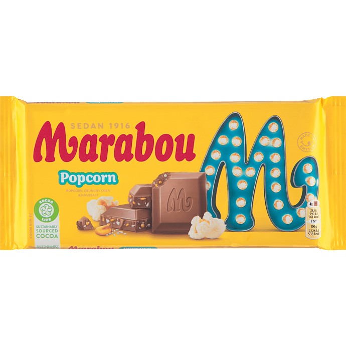 Mælkechokolade m. popcorn