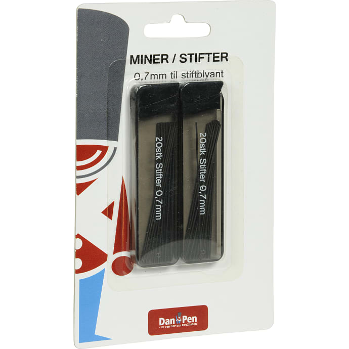 Danpen stifter 0,7mm 2 x 20 stk.
