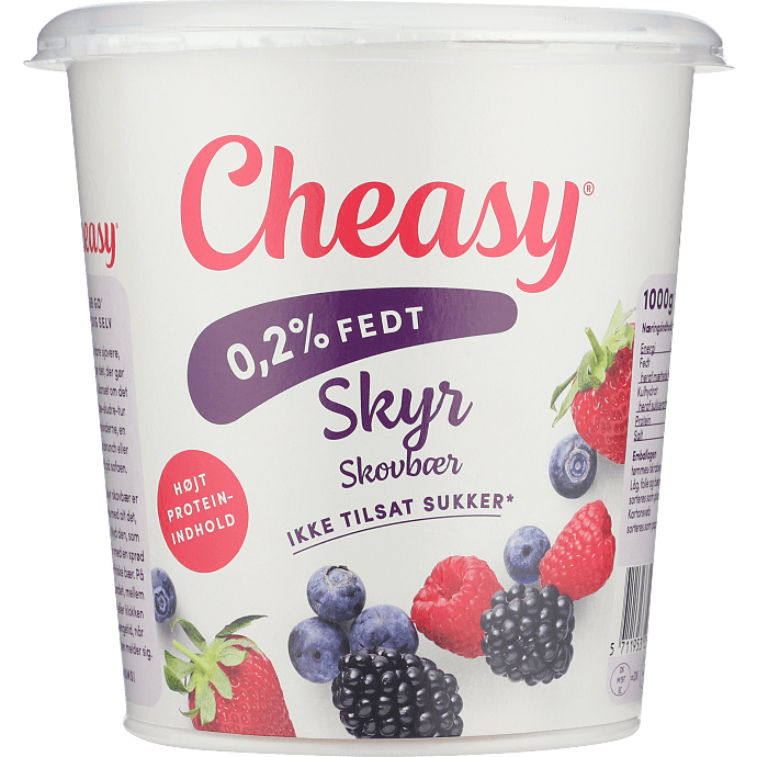 Skyr m. skovbær 0,2% fedt u. tilsat sukker