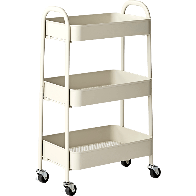 Blom trolley med 3 hylder - varm grå