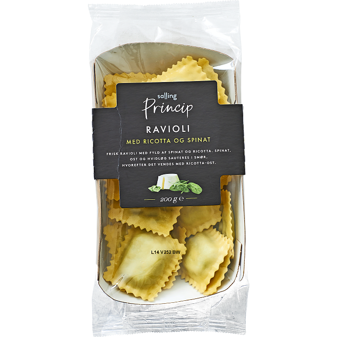 Ravioli m. ricotta og spinat