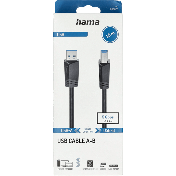 HAMA USB 3.0 kabel 5Gbit/s 1,5 meter
