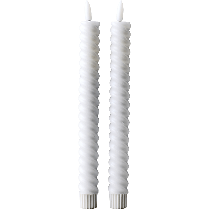 Windsor LED snoet stagelys 2,2x22,5 cm 2-pak - hvid
