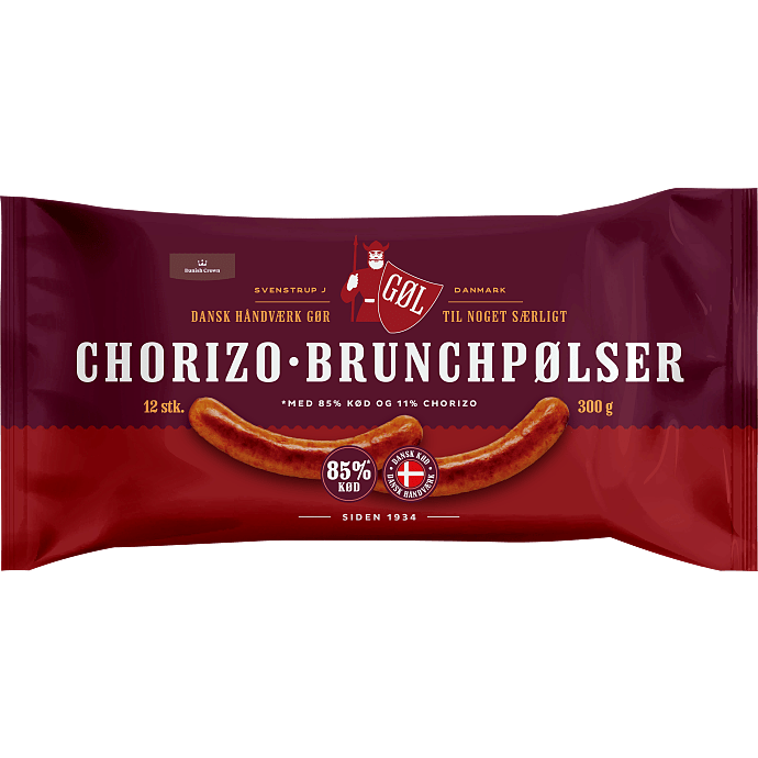 Brunchpølser m. chorizo 85% kød