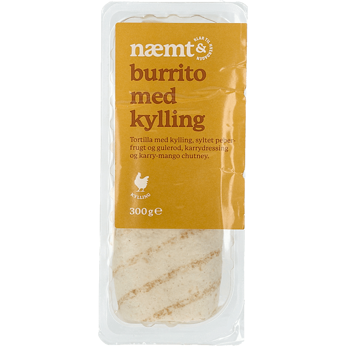 Burrito m. kylling og karry