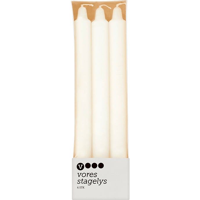 Salling stagelys 2,2x24 cm 6-pak - hvid